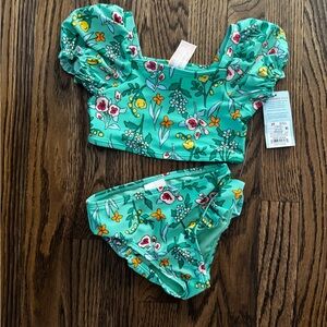 Cat & Jack Kids Swim Set - Green Floral